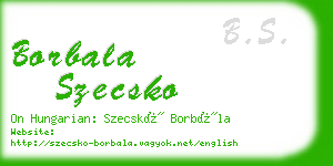 borbala szecsko business card