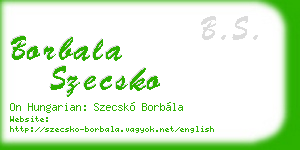 borbala szecsko business card